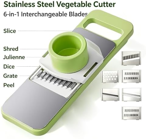 Vegetable Mandoline Slicer with 6 Interchangeable Blades, Kitchen Meal Prep