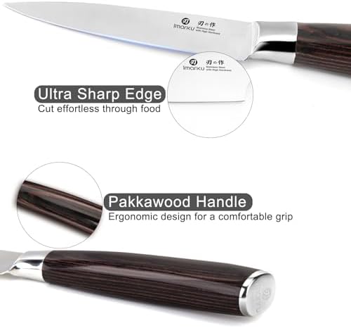 imarku Paring Knife 3.5 Inch, Japanese High Carbon Stainless Steel