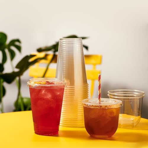 TOSSWARE NATURAL Arc - Plant Based Clear Cold Cups - Plastic Alternative for Parties, Bachelorettes, Weddings - Recyclable - Set of 50, 12oz (Pack of 10)
