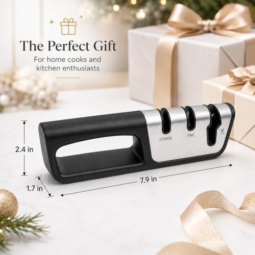 3-in-1 Manual Knife and Scissors Sharpener Kitchen Tool