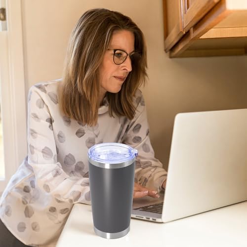 20 oz Tumbler Insulated Tumblers Stainless Steel Coffee Mug,Grey 1PCS