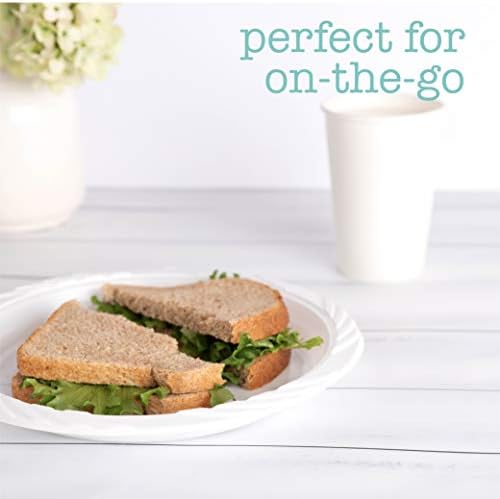 200 Count Disposable 9 Inch White Plastic Dinner Plates large
