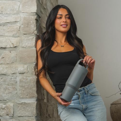 HydroJug Sport 40 oz Insulated Stainless Steel Water Bottle, Stone