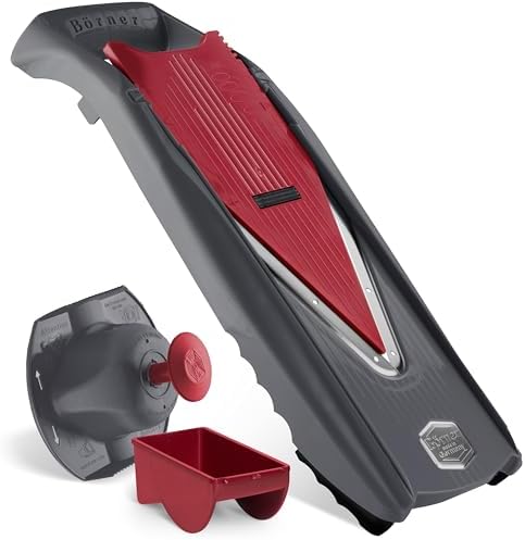 Börner Manodline Slicer Vital (Basic Set) • Vital Vegetable Slicer with V-Blade • Mandoline with Dressing Function • Vegetable Slicer for Vegetables & Fruits • Various Thicknesses Settings