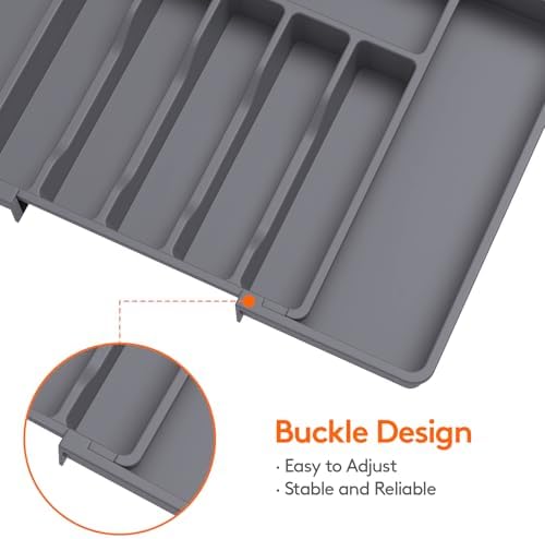 Lifewit Extra Large Silverware Drawer Organizer, Expandable Utensil Tray