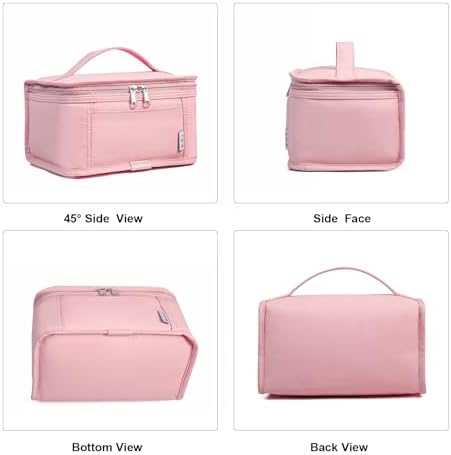 NOL Small Lunch Bag Mini Lunch Box Insulated Lunch Bag for Men/Women Leakproof Cooler Tote Bag Lightweight Nylon Waterproof Lunch Box For Work, Pink