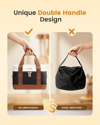 LOVEVOOK Insulated Lunch Bag for Women & Men - Cooler Lunch Tote and Lunch Box for Work and Travel, Pink
