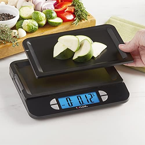 Taylor USB Rechargeable Digital Kitchen and Food Scale, 11 pound capacity with Dishwasher Safe Tray, Cord Included