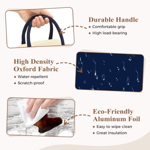 DALINDA Lunch Bag Lunch Box for Women Men, Insulated Lunch Bags Water-Resistant Cute Cooler Lunch Tote Bag, Reusable Large Capacity for Work Travel Picnic