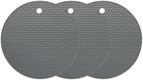 Silicone Jar Opener Pads, Gray, 3 Pack