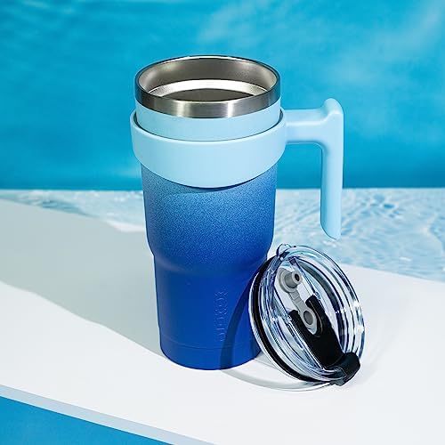BJPKPK 30 oz Tumbler with Handle & Straw, Insulated Stainless Steel Mug