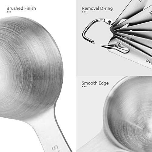 U-Taste 18/8 Stainless Steel Measuring Spoons Set of 7, Teaspoon Tablespoon