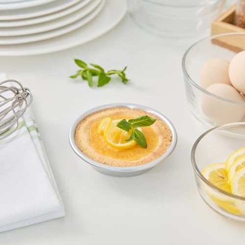 Restaurantware Aluminum Gauge Mini Pie Pan, 4.4 In, 12 Pack