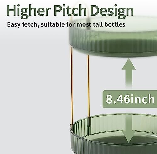 Asayuee 360 Rotating Makeup Organizer for Vanity,2 Tier Large Capacity Skincare Organizers,Bathroom Counter Organizer, Spinning Perfume Organizer & Vanity Organizer (Green-2 Tier)