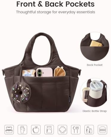 LOVEVOOK Cute Lunch Bag for Women, Insulated Lunch Box for Work
