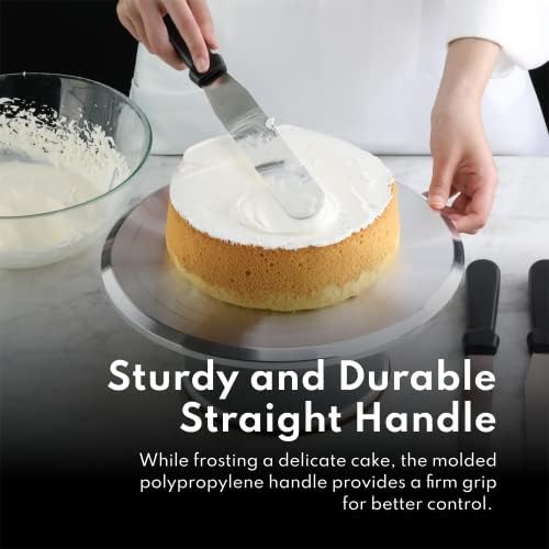 New Star Foodservice Straight Icing Spatula, 14 Inch Blade, 19 Inch Overall, Bakery-Grade Stainless Steel Spatula for Large Cakes
