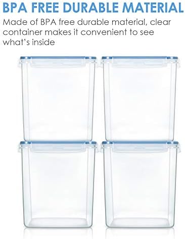 Vtopmart 2.5L / 84.5oz Food Storage Containers, 4 PCS, Blue