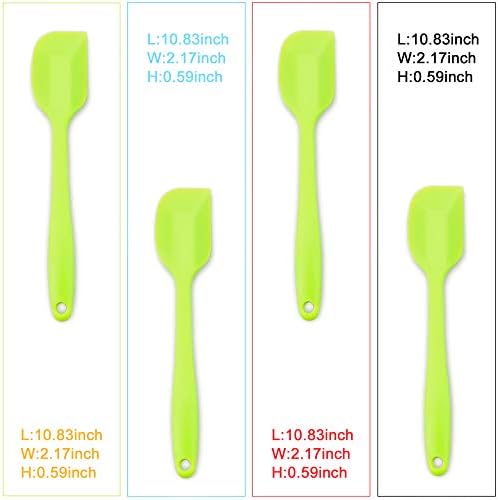 4-Piece Silicone Spatula Set with Stainless Steel Core, Green