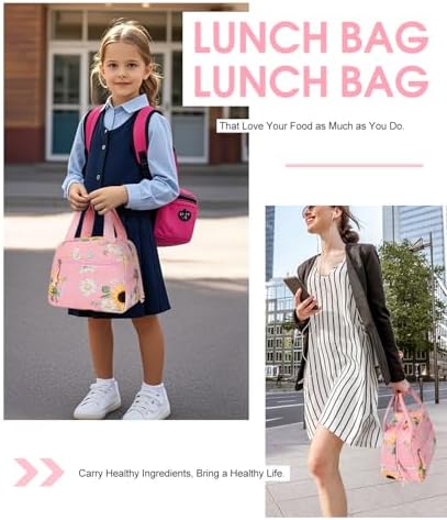 Lunch Bag for Women, Corduroy Small Insulated Lunch Box