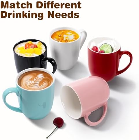 Urbanstrive 16 oz Large Coffee Mugs Set of 6 Ceramic Coffee Mug White Coffee Cups Tea Cups Idea Gift for Women Men House Warming Gifts New Home Office, Orange 6 Pack