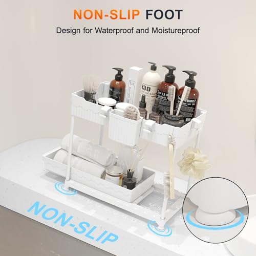 Sevenblue 4-Pack 2-Tier Under Sink Organizer with Pull Out Drawers