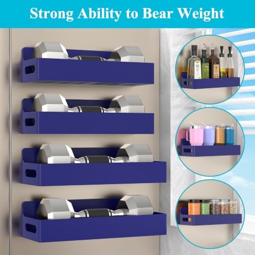 HuggieGems Upgrade Dark Blue Magnetic Spice Rack for Refrigerator, 4 Pack
