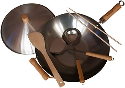 Taylor & Ng Classic Wok Set, 14", Carbon Steel