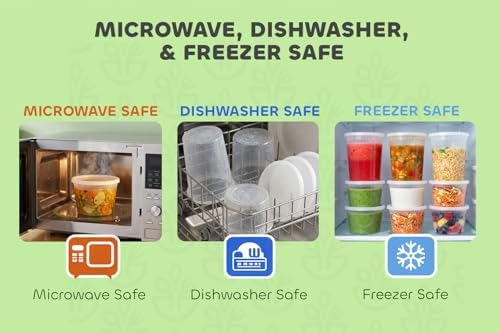 48 Sets Plastic Food Storage Deli Containers w/ Lids 16oz Pint & 32oz Quart