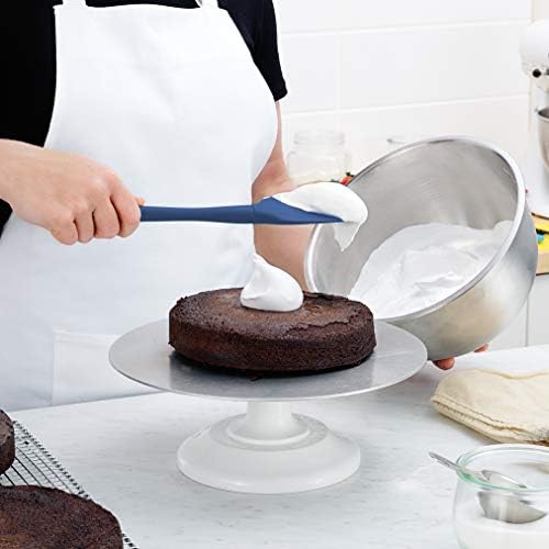 Tovolo Spoon Spatula Spoonula All Silicone Ergonomic Handle Grip Deep Indigo, Silicone Scoopula Kitchen Utensil Non Scratch Easy Clean Dishwasher Safe Heat Resistant Flex Core Scoop Spatula