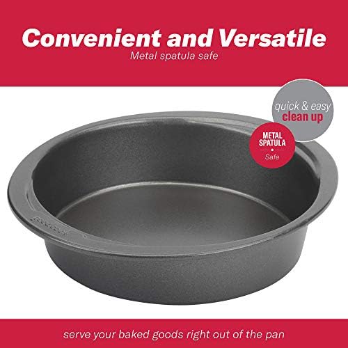 GoodCook Everyday Mini Round Cake Pan Heavy Duty Construction with Metal Utensil Safe Nonstick, 6-Inch, Gray