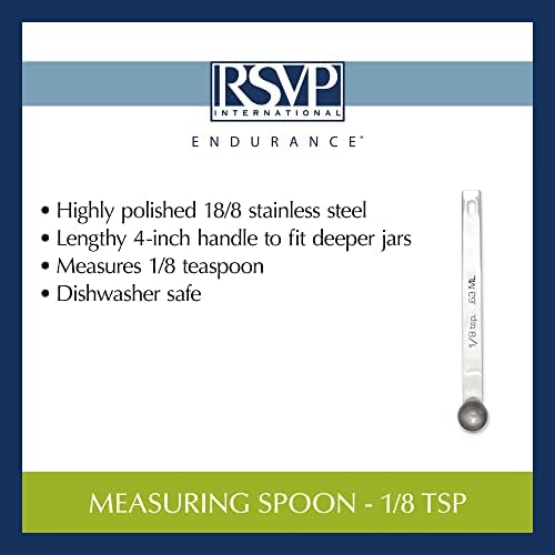 RSVP International Endurance Kitchen Collection Open Stock Measuring Spoon, Stainless Steel, Dishwasher Safe, 1.125-Teaspoon