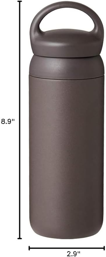 KINTO 21096 Dayoff Tumbler, 16.9 fl oz (500 ml), Dark Gray, Double Wall Vacuum Construction, Thermal and Cold Insulation, Water Bottle