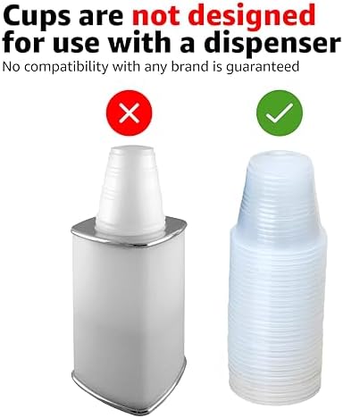 Amazon Basics Mini Disposable Clear Plastic Cups, 3oz, 100 Count