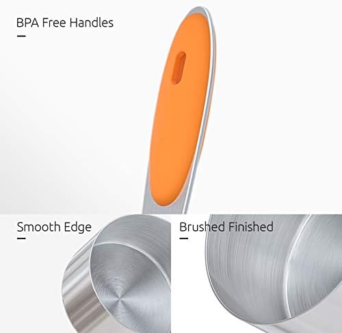 U-Taste Measuring Cups Spoons Set, 18/8 Stainless Steel, 10Pcs, Orange