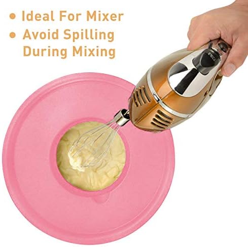 Wildone Mixing Bowls with Airtight Lids Set, 5PCS Stainless Steel Nesting Bowls for Kitchen, with Grater Attachments & Non-Slip Bottoms, Size 5, 3, 2, 1.5, 0.63 QT, for Baking & Serving (Colorful)