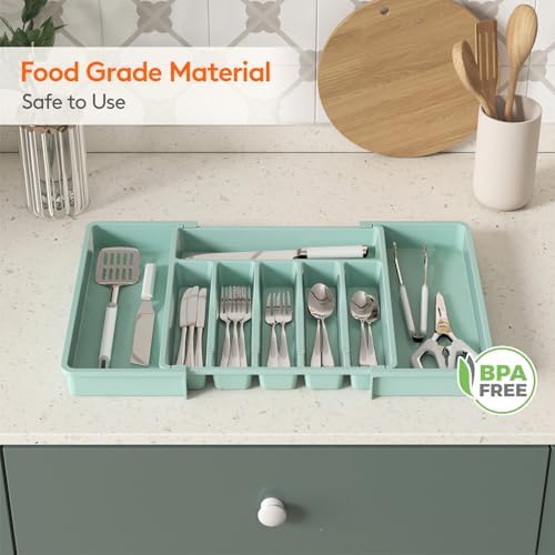 Lifewit Extra Large Silverware Drawer Organizer, Expandable Utensil Tray