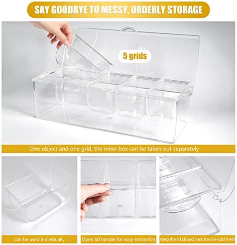 Condiment Tray with Stainless Steel Tableware, Chilled Condiment Server