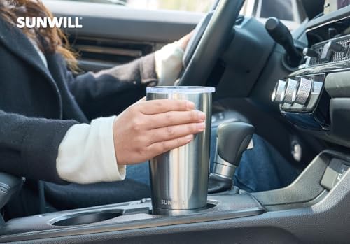 SUNWILL Coffee Tumbler, 20 oz Insulated Travel Mug Stainless Steel
