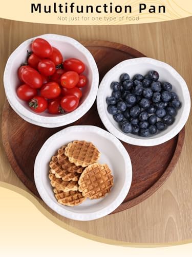 GDCZ Ceramic Mini Pie Pan 4 Pack, 5.8 Inch 8 Oz (White/Brown)
