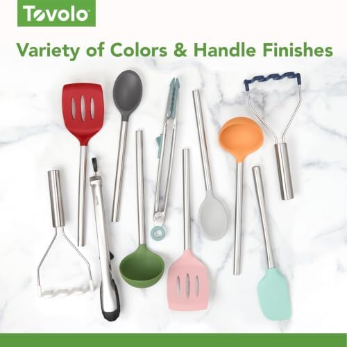 Tovolo Silicone Ladle With Stainless Steel Handle Deep Soup Ladle for Cooking Canning Serving Soup Punch Stew Sauce, Large Kitchen Utensil Spoon Dishwasher Safe BPA Free Silicone Deep Indigo