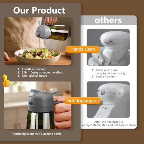 SWEET VIEW 2PCS Olive Oil Dispenser and Oil Sprayer