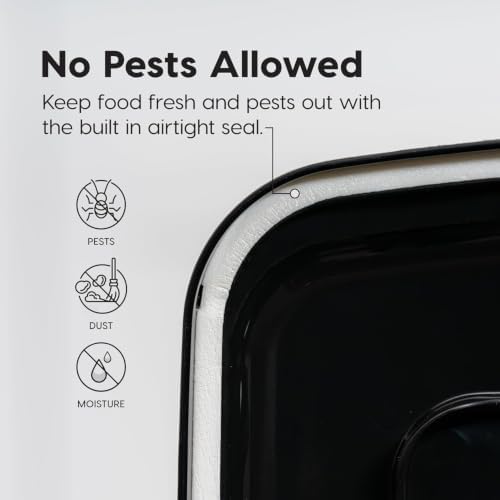 IRIS USA Dog Food Storage Container, Up to 22 lbs, Smoke, Made in USA