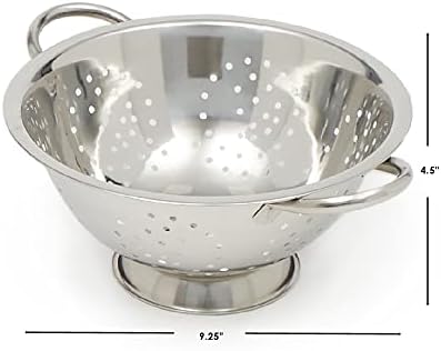 Home Basics Deep Colander Stainless Steel 3 Quart#44;