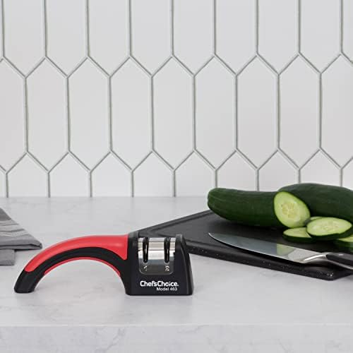 Chef'sChoice Professional Manual Knife Sharpeners Pronto Hone for 15-Degree Straight-Edge and Serrated Knives with Precise Angle Control & Compact Footprint, 2 Stage, Black