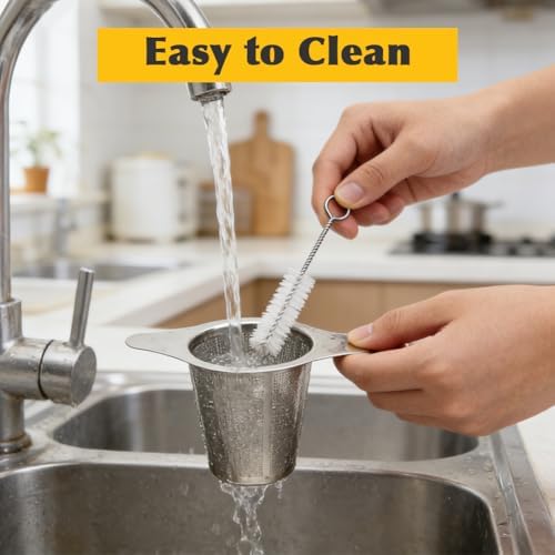 2-Pack 304 Stainless Steel Tea Infusers with Double Handles, Ultra-Fine Mesh Loose Leaf Strainers, Fits Most Teapots & Mugs, Easy to Clean – Great Gift for Tea Lovers