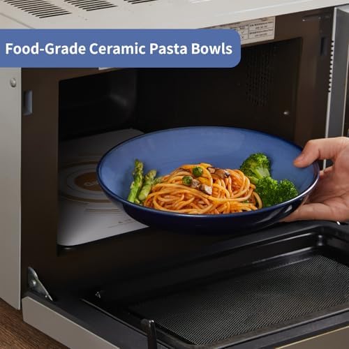 Pokini 8.75'' Ceramic Pasta Bowls Set of 4, Salad Bowls Pasta Serving Bowls
