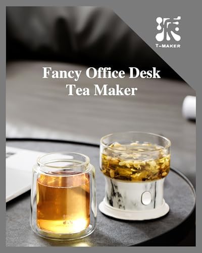 ZENS Small Tea Infuser Pot, One Touch Tea Maker for Leaf Loose Tea, Marble
