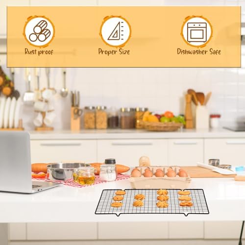 Harloon 3 Pieces Cooling Racks for Baking Wire Grid Set,16 x 9.8 Inch