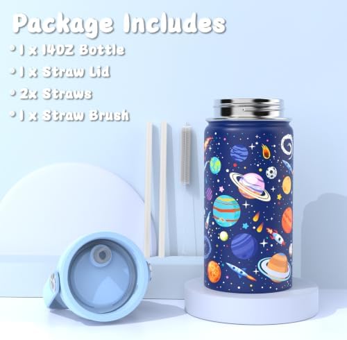 Kids Bento Box with Food Jar, Water Bottle, Lunch Bag, Planet