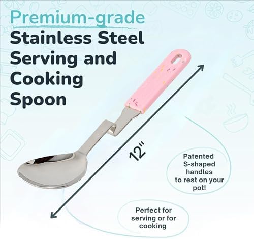 Souper Cubes Stainless Steel Spoon with Silicone Grip, Cotton Candy
